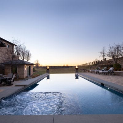 The fire features at night allow you to enjoy the pool in a new setting at night!